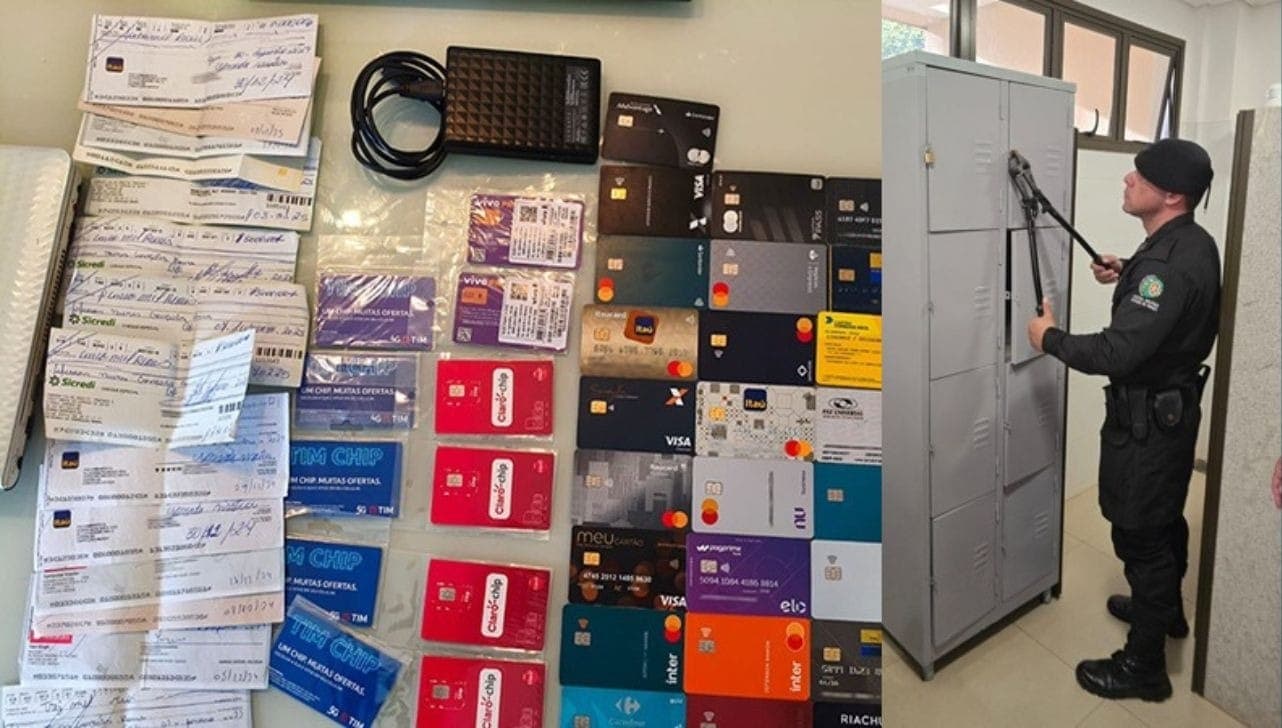 Cartões de banco estão entre os itens apreendidos