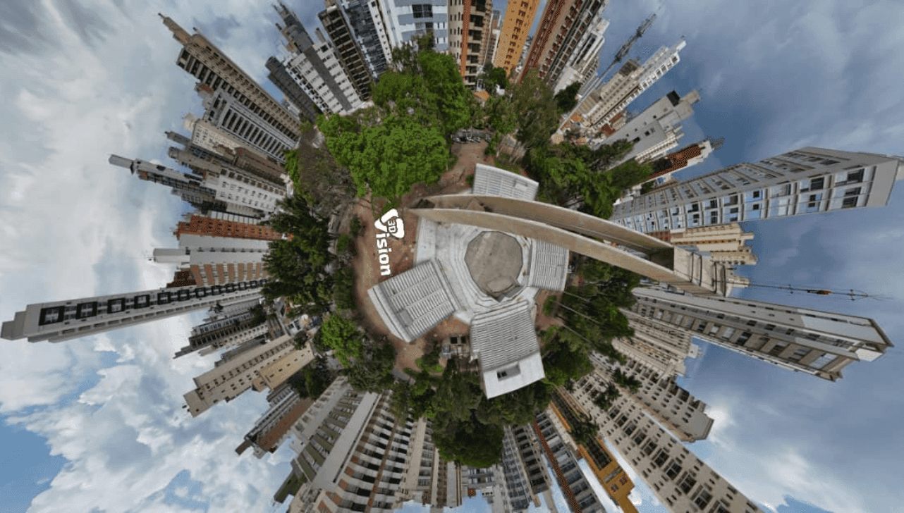 Vista aérea do Cambuí, em Campinas, destaca a integração urbana e o conceito de bairro valorizado pela Viva Cambuí