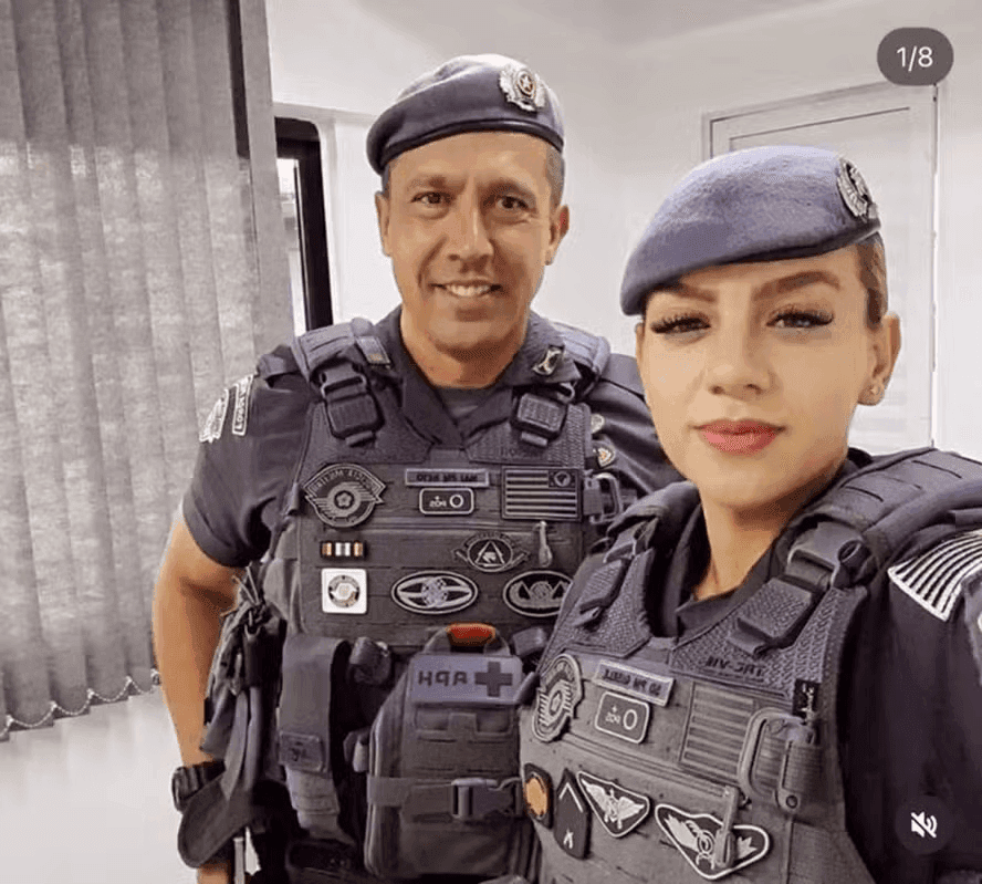 Tenente-coronel Geraldo Leite e a policial militar Gisele Alves Santana