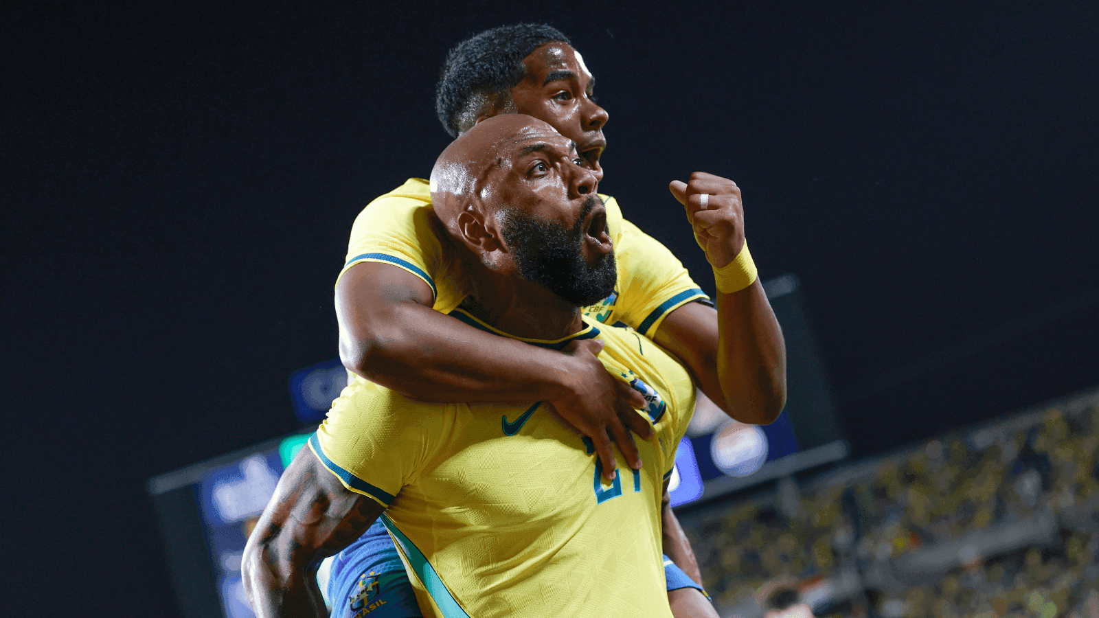 Endrick comemora gol do Brasil com Igor Thiago