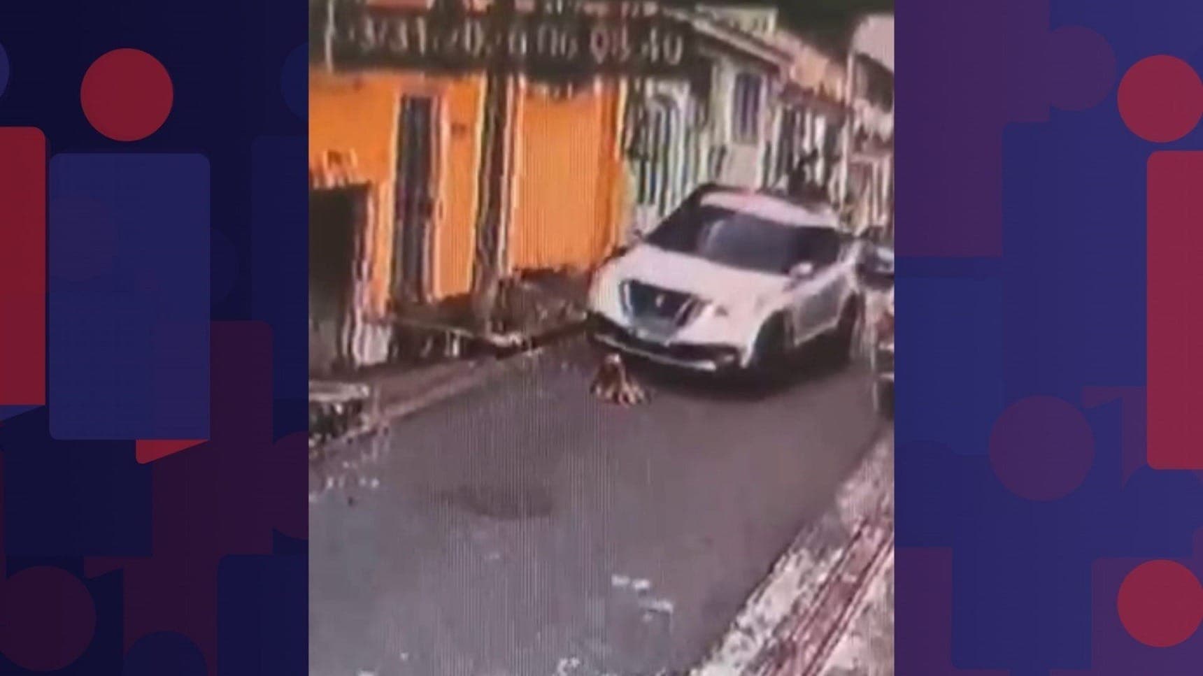 Imagens de câmeras de segurança registraram o momento em que um carro atropela e mata um cachorro em uma rua da Pavuna