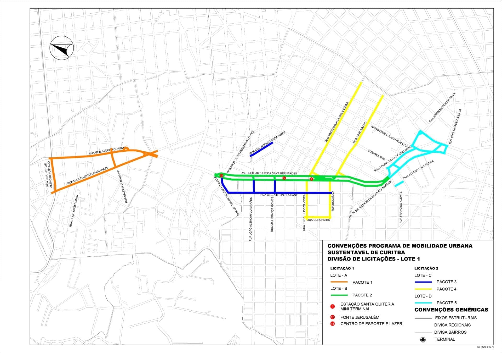 Prefeitura retoma as obras do Lote 1 do Novo Inter 2 que reúne cerca de 16 quilômetros de intervenções em ruas dos bairros Santa Quitéria, Portão, Seminário, Campina do Siqueira e Vila Izabel.