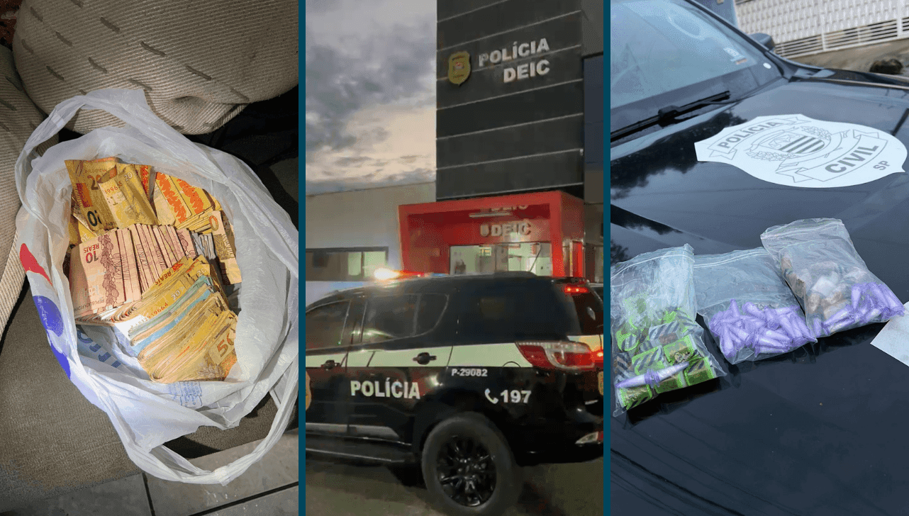 Drogas e dinheiro foram apreendidos em dois imóveis durante a operação