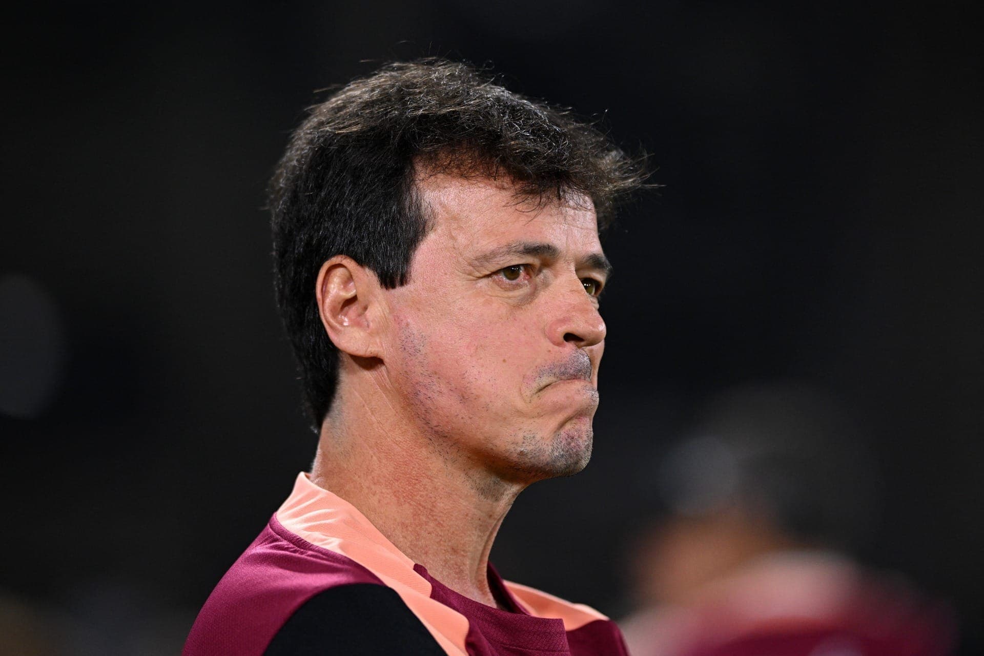Fernando Diniz na sua estreia como treinador do Corinthians, pela Libertadores