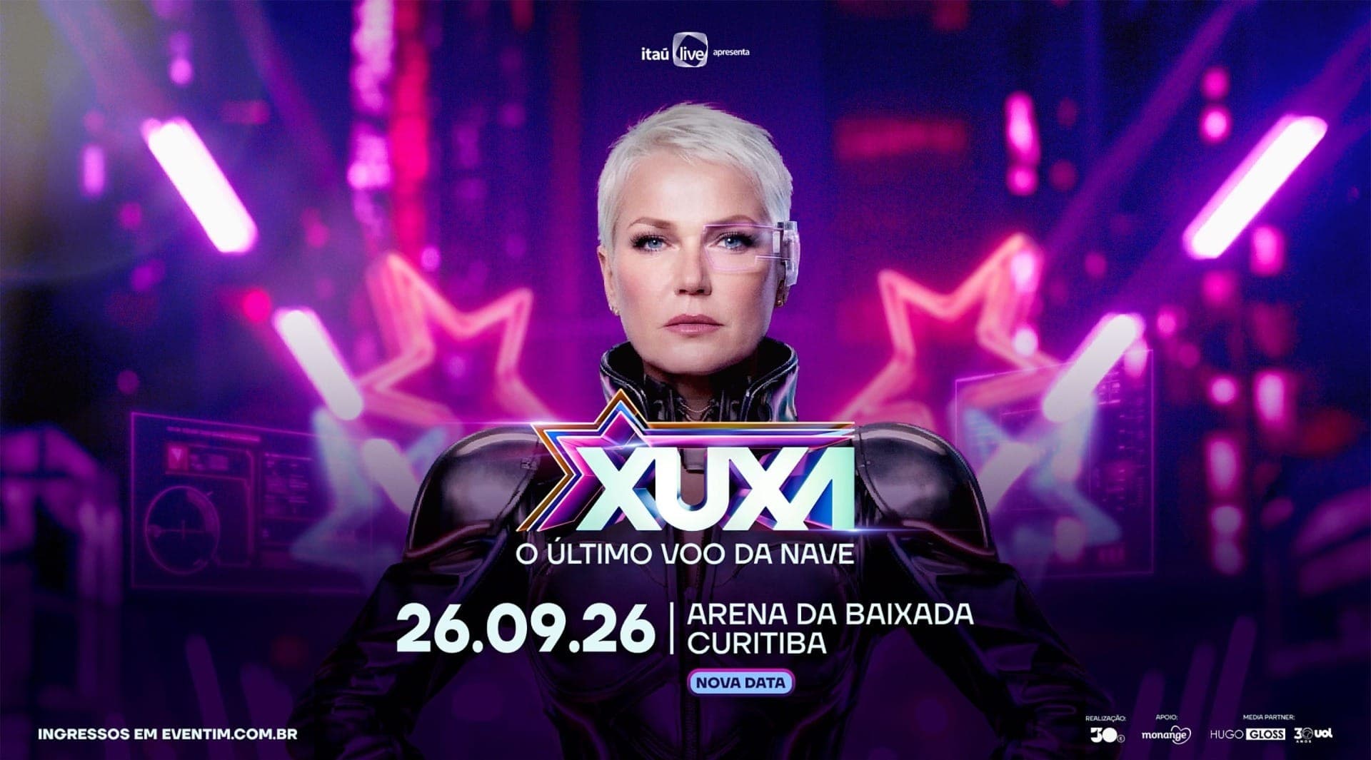 Xuxa anuncia “O Último Voo da Nave” na Arena da Baixada