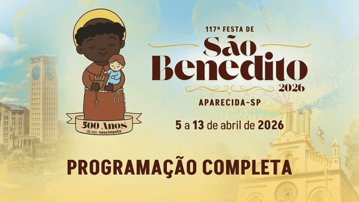 Confira a programação da 117ª festa de São Benedito em Aparecida
