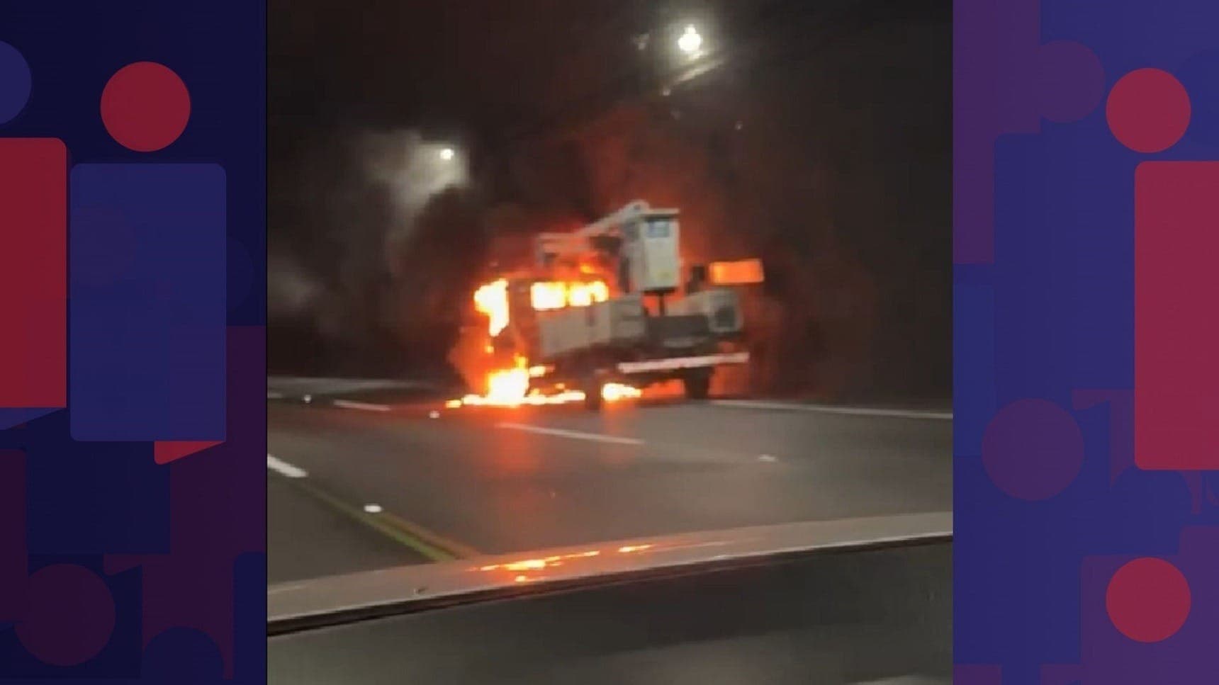 Caminhão pega fogo e interdita Linha Amarela por cerca de 30 minutos