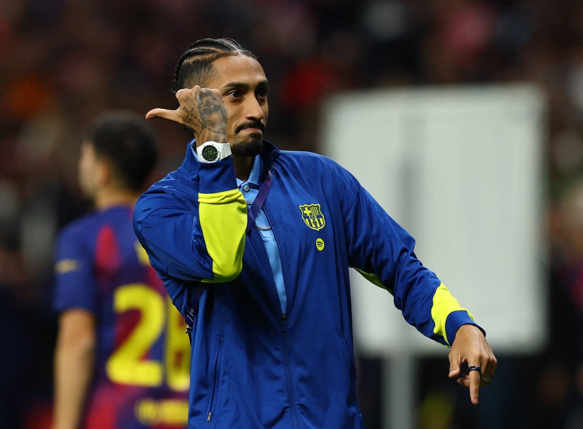 Raphinha, atacante do Barcelona, durante eliminação para Atlético de Madrid