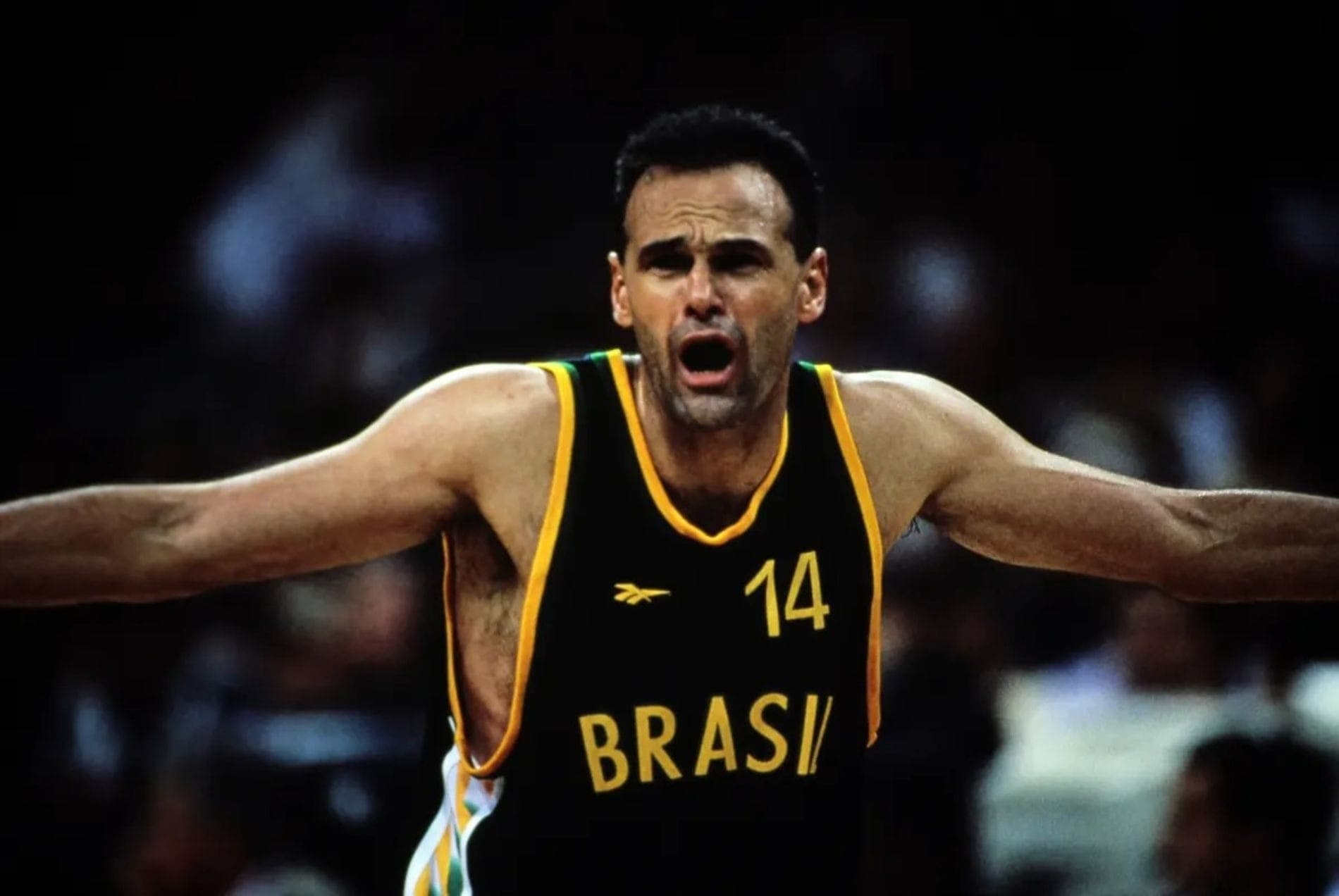 Oscar em ação pela seleção nas Olimpíadas de 1996