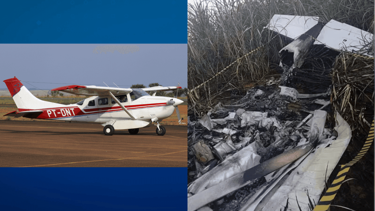 Imagem à esquerda é do modelo da aeronave, mas não é o monomotor envolvido no acidente