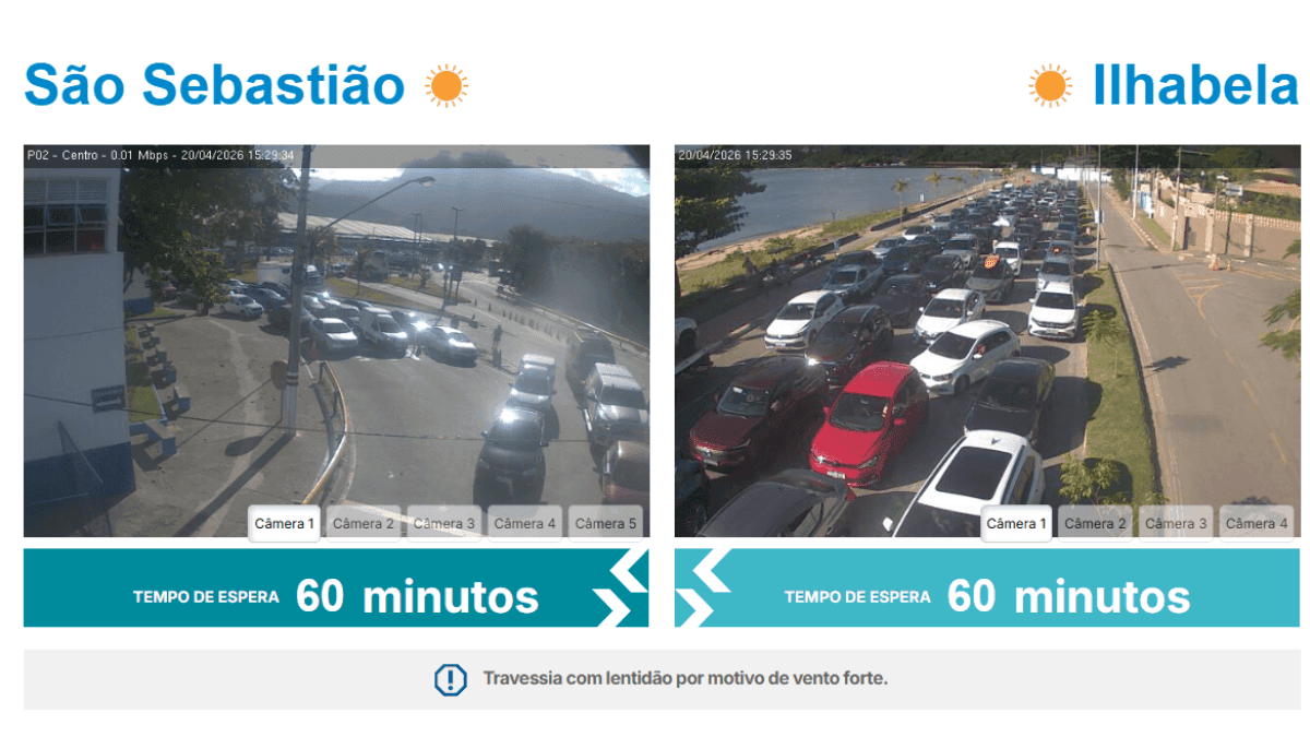 Balsa em Ilhabela: motoristas enfrentam fila de até uma hora