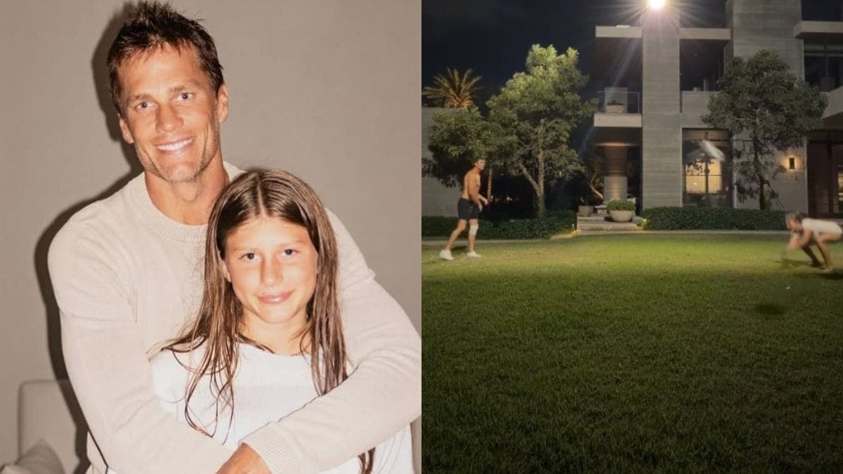 Tom Brady treina com a filha, Vivian