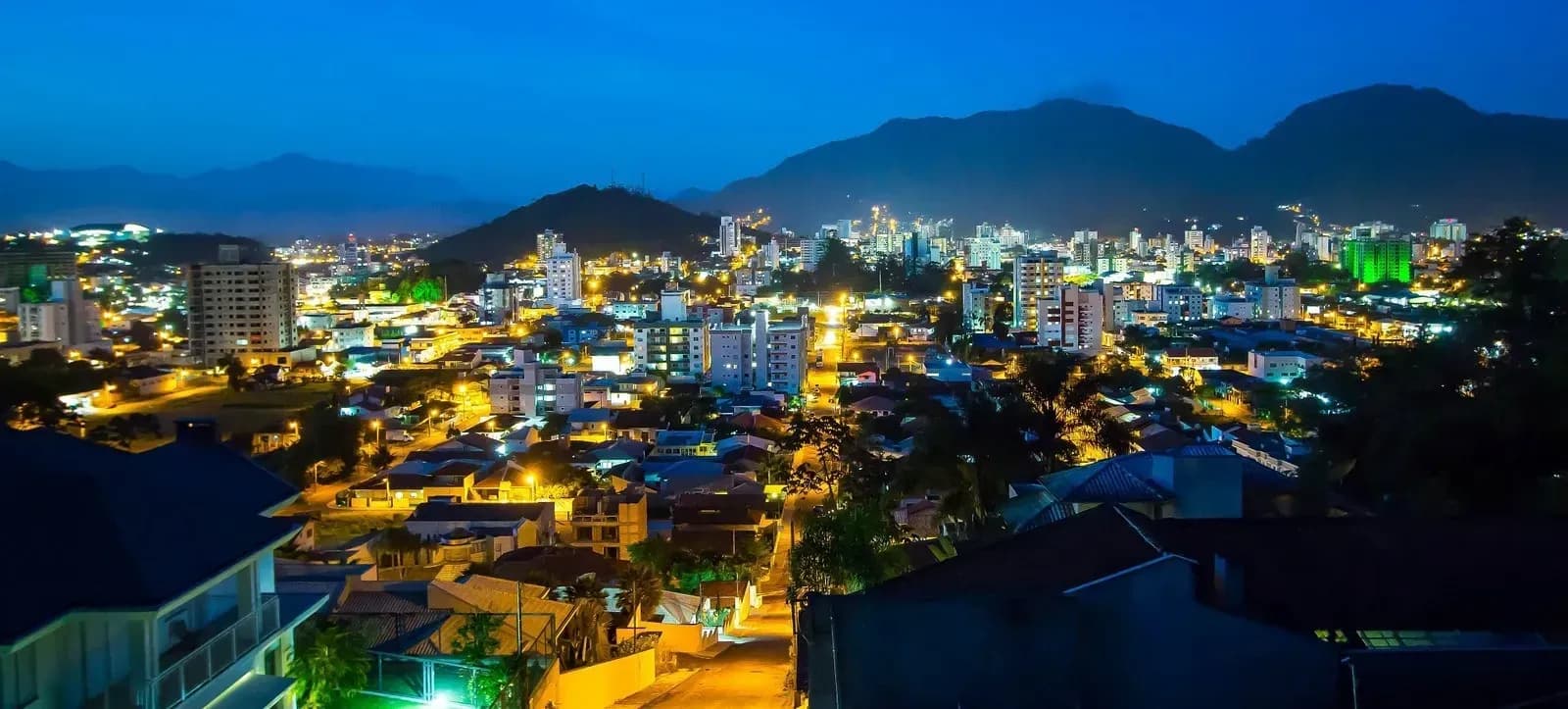 Vista da cidade Jaraguá do Sul , em Santa Catarina