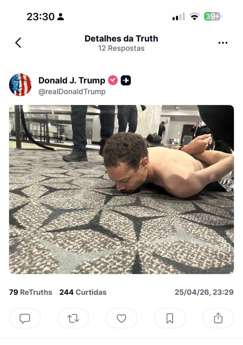 Presidente postou foto de suspeito de ser atirador
