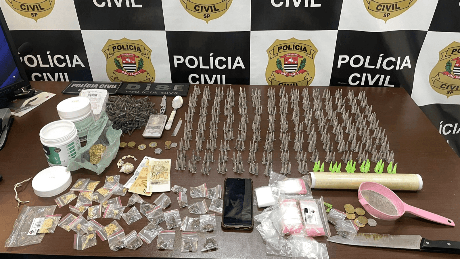 As drogas estavam escondidas em uma casa na cidade de Tupã