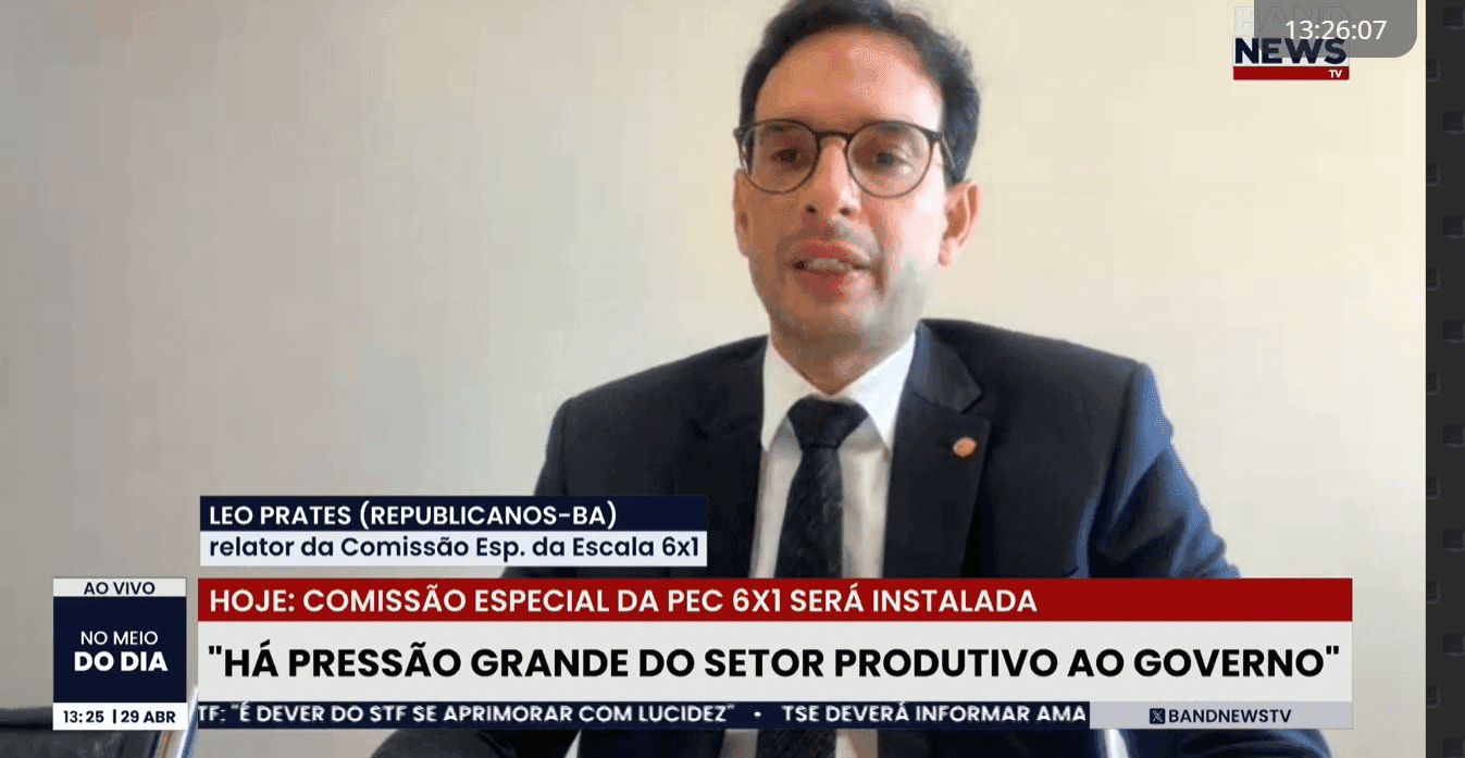 Leo Prates, relator da comissão especial que discutirá a escala 6x1