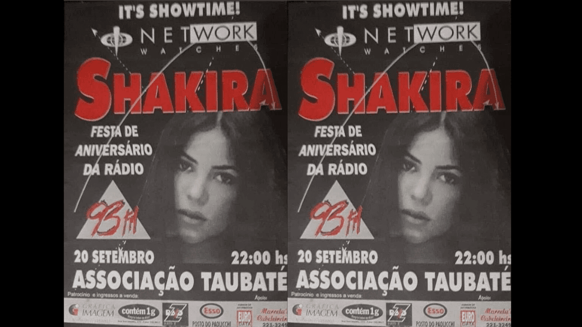 Há 29 anos, Shakira fazia show em Taubaté