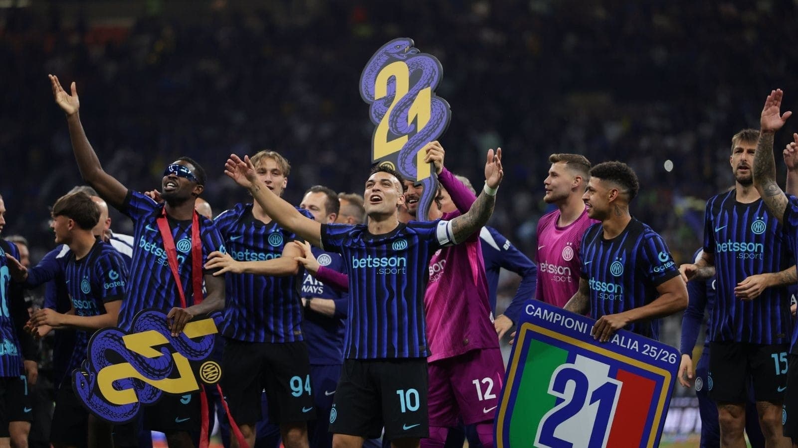 Internazionale comemora o 21º título do Campeonato Italiano