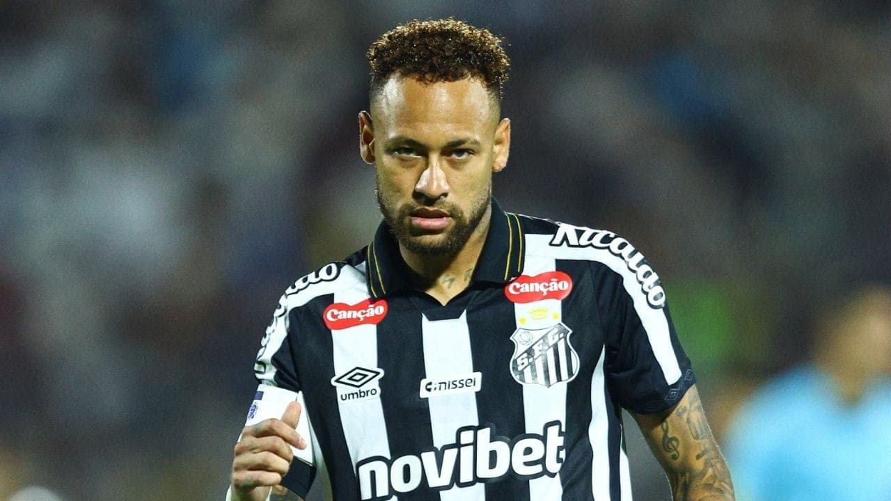 Neymar durante Recoleta x Santos; atacante santista marcou um gol