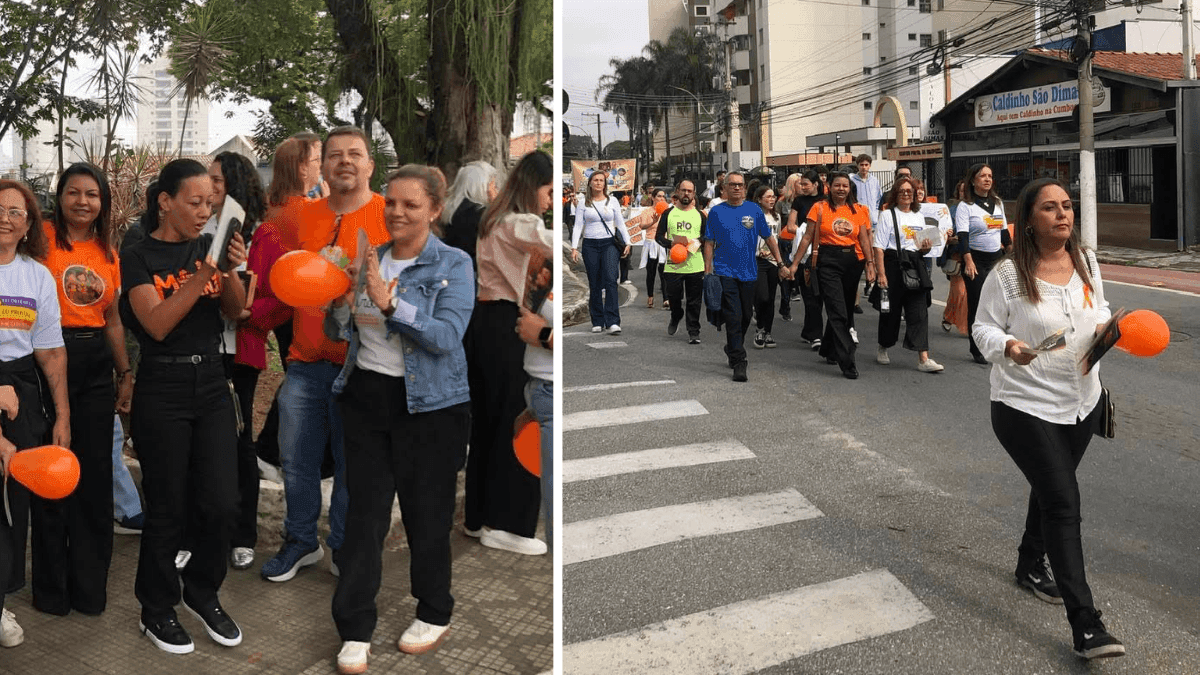 Caminhada realizada pelo Conselho Tutelar de Taubaté no sábado (16)