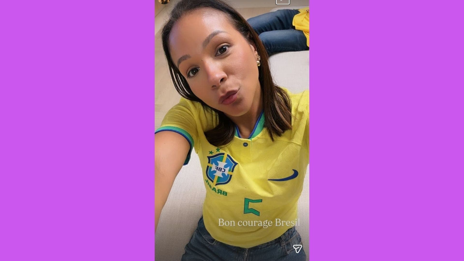 Belle Silva desejou boa sorte ao Brasil