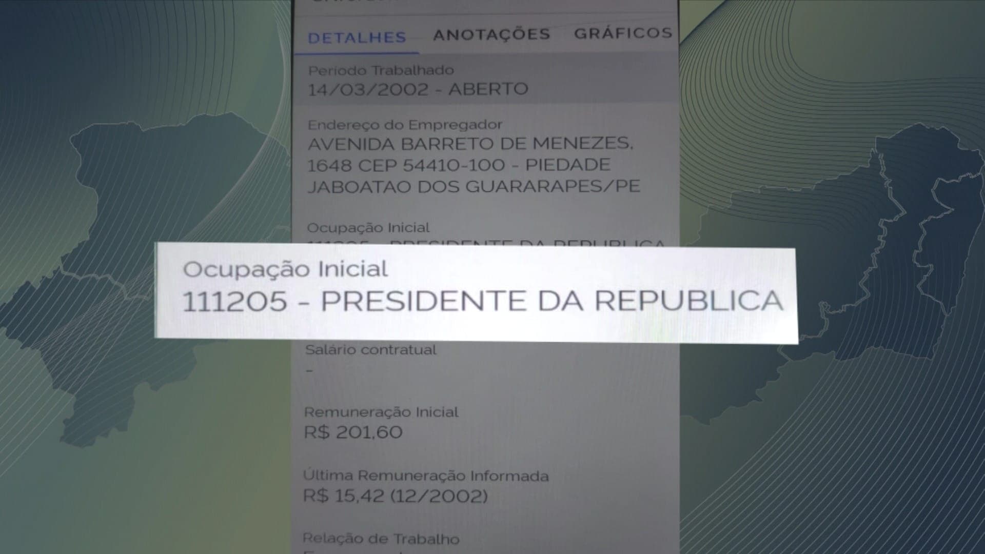 Erro em cadastro aponta enfermeira como presidente da República em PE