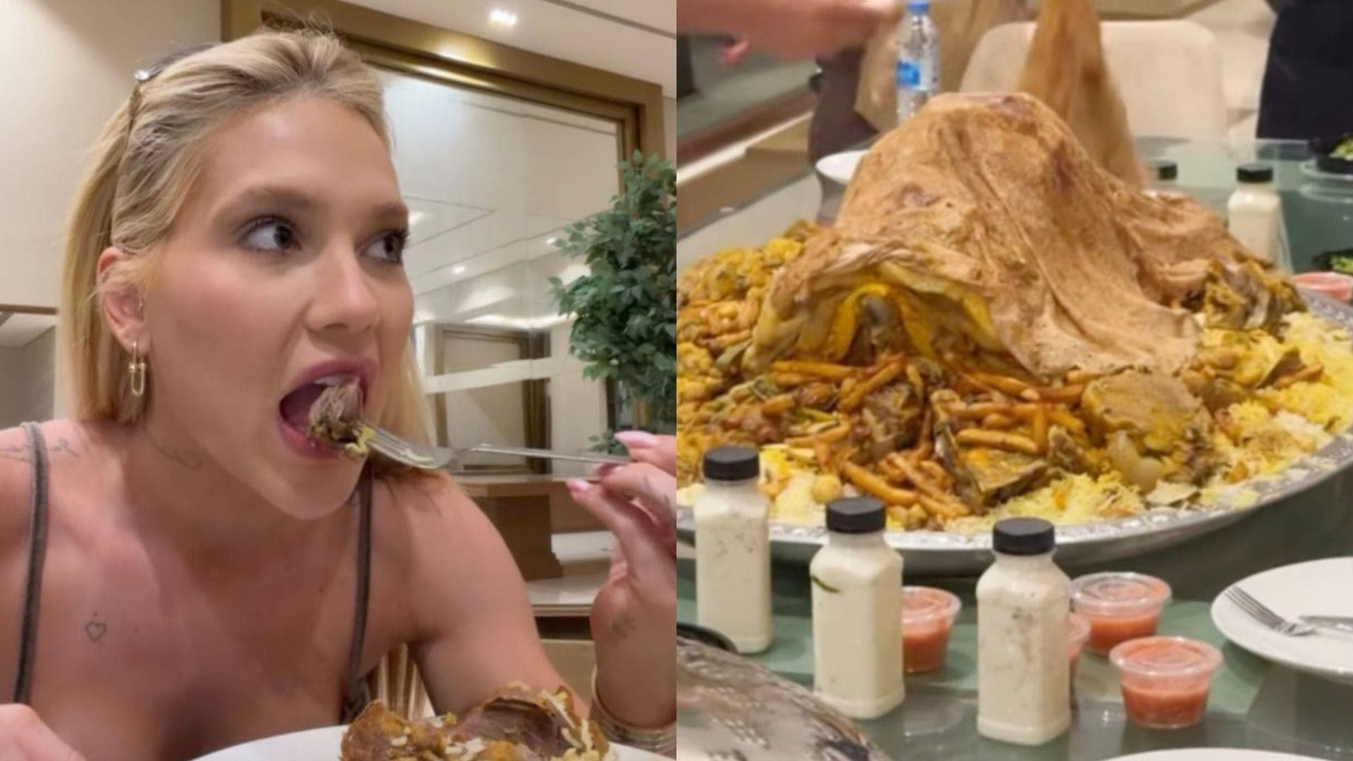 Virginia Fonseca comeu carne de camelo em Dubai