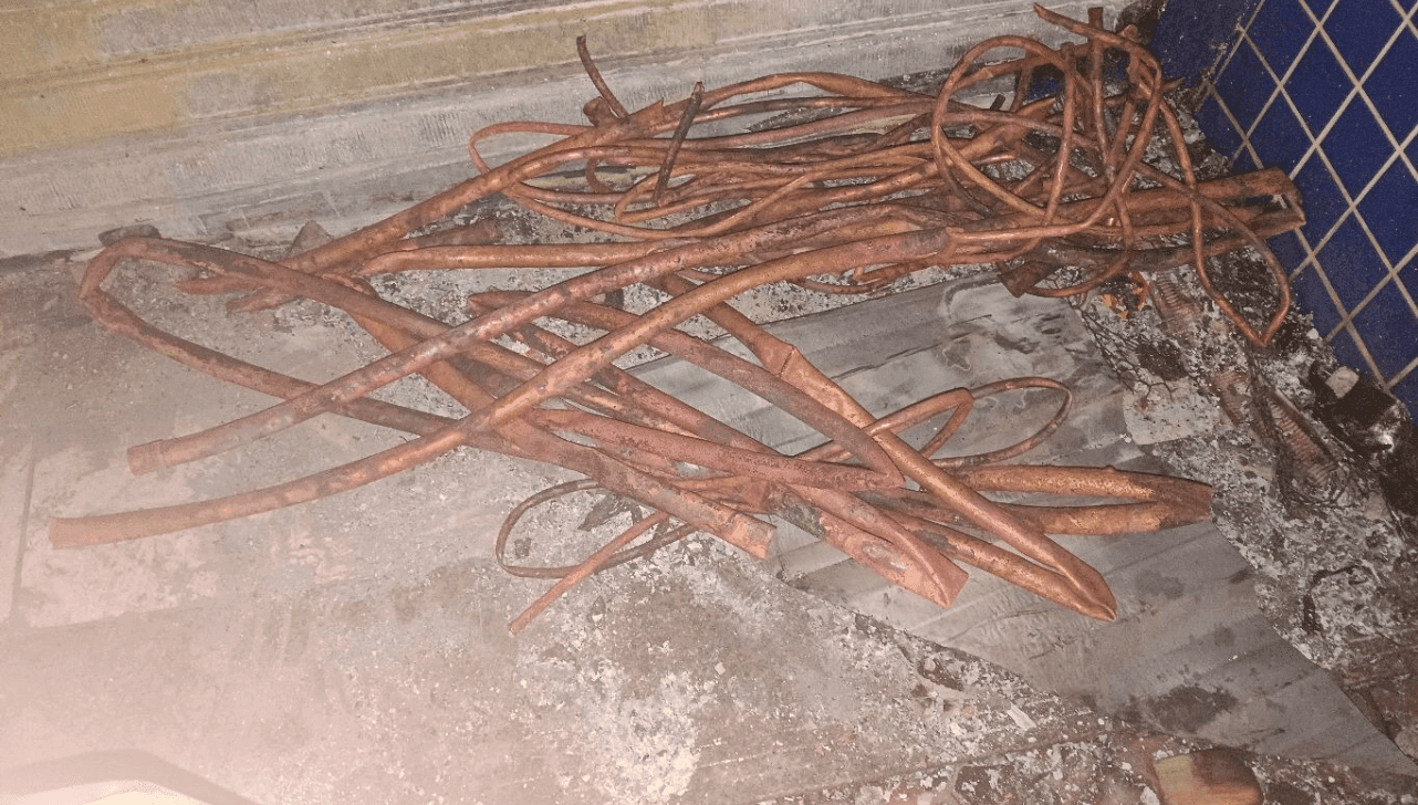 Criminoso furtou as tubulações de cobre