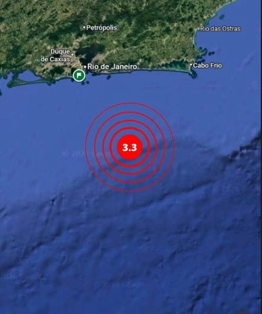 Novo tremor de terra é registrado na costa do Rio