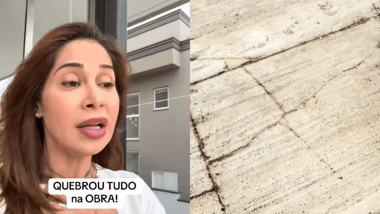 Piso quebrado na mansão de Maíra Cardi