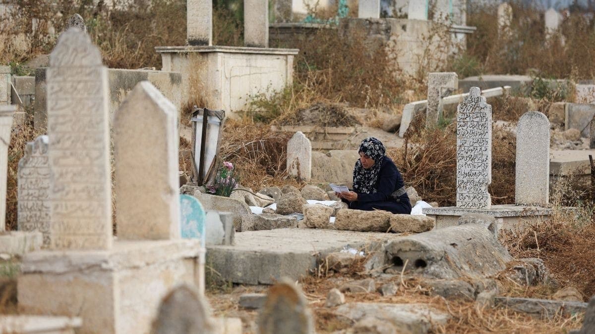 Cemitério no Eid al-Adha, na Cidade de Gaza