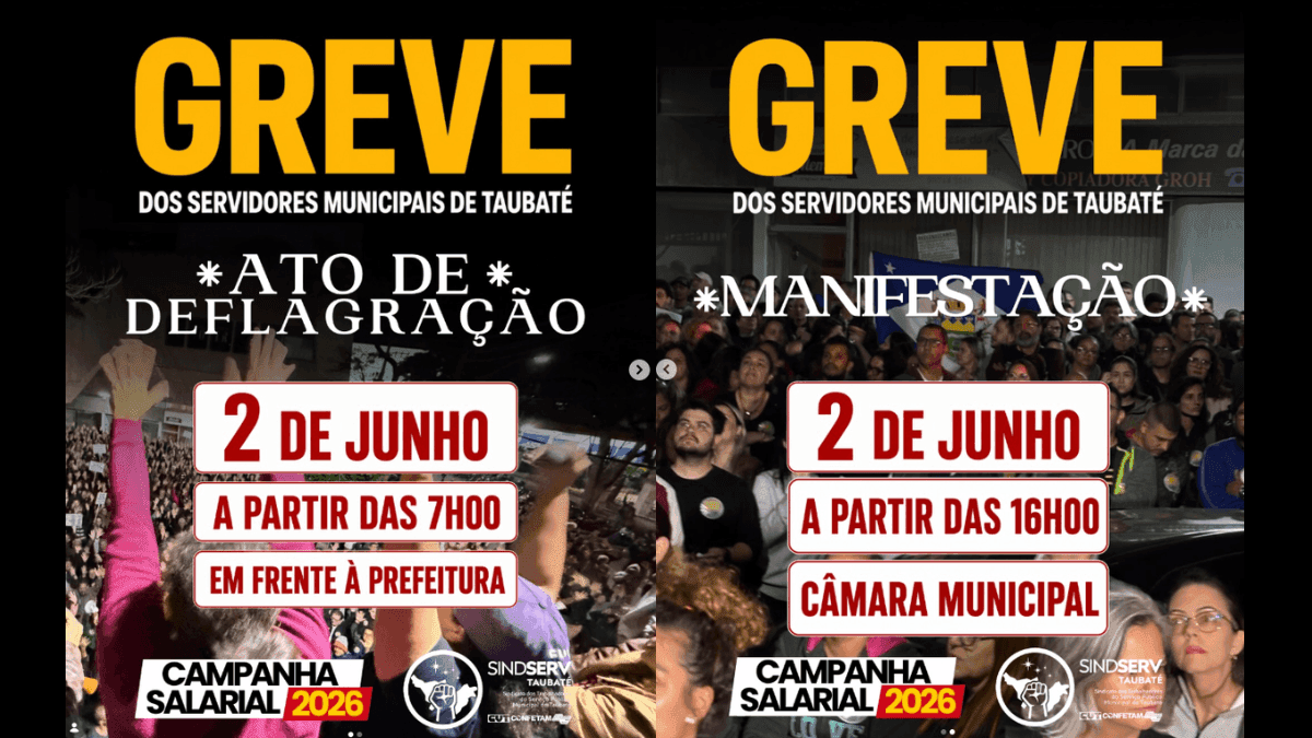 Servidores de Taubaté iniciam greve nesta terça-feira (2)