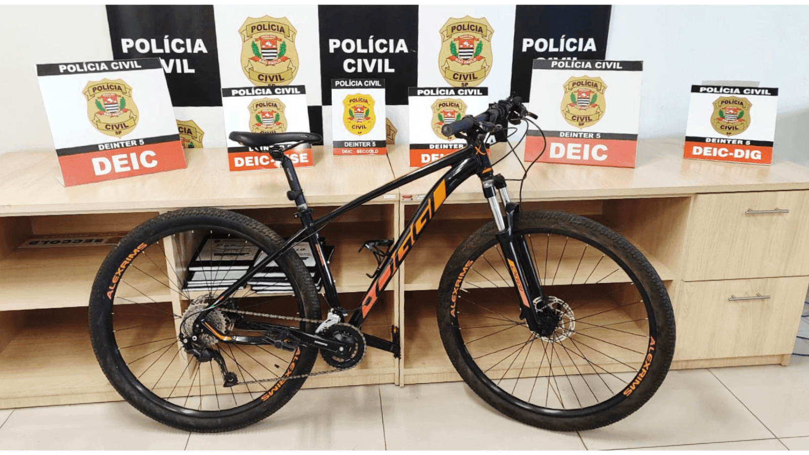 A bicicleta recuperada foi avaliada em R$ 4 mil