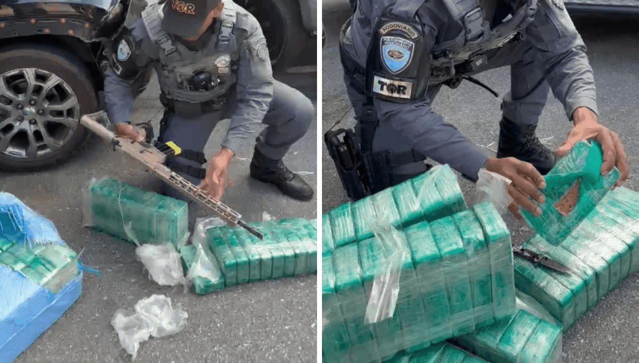 Arma e droga foram localizadas em um carro abordado pelas equipes