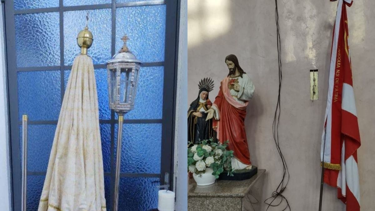 Criminoso usa corda para invadir e furtar igreja em Lorena