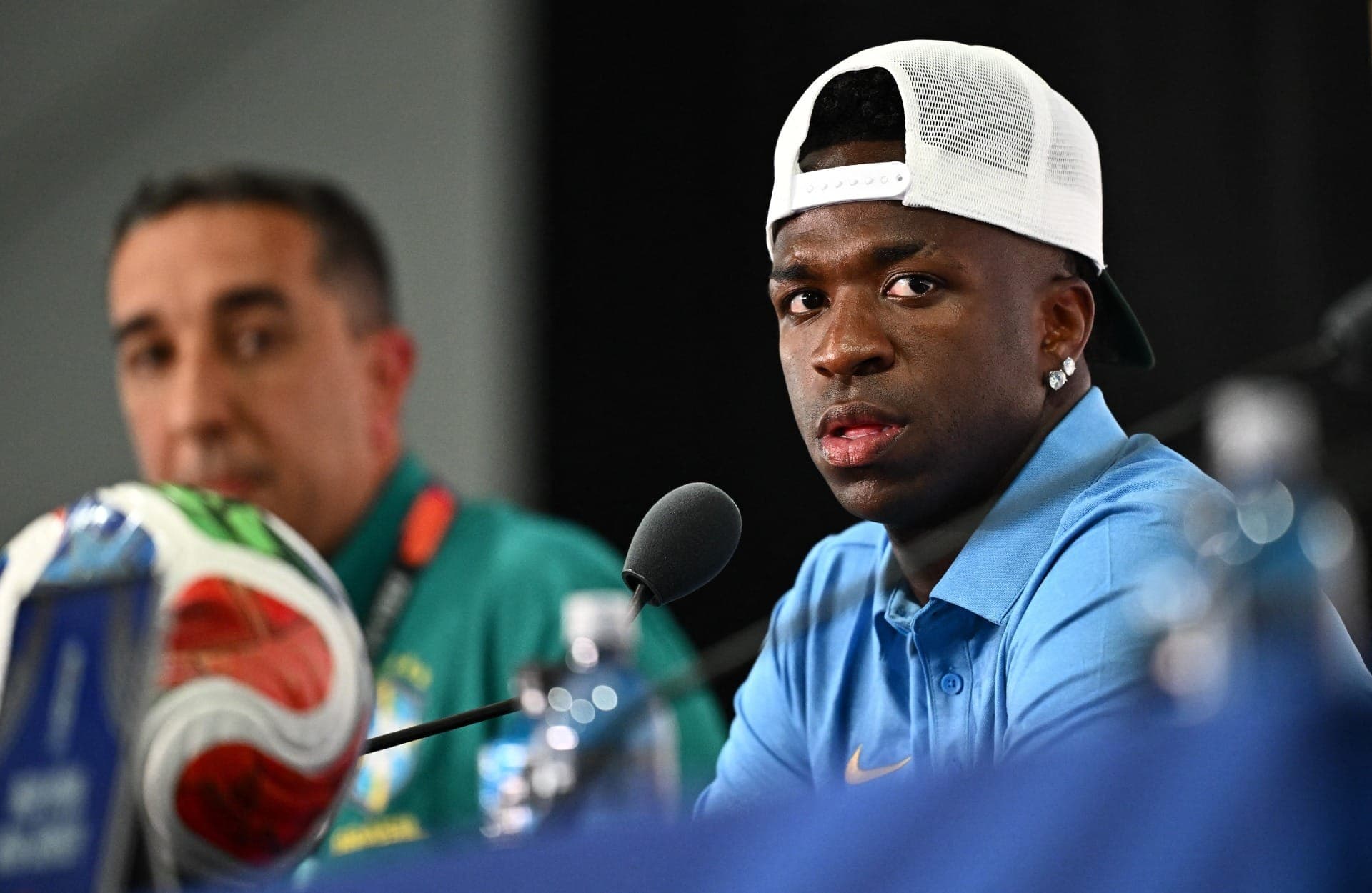 Vini Jr, em entrevista coletiva pela Seleção Brasileira