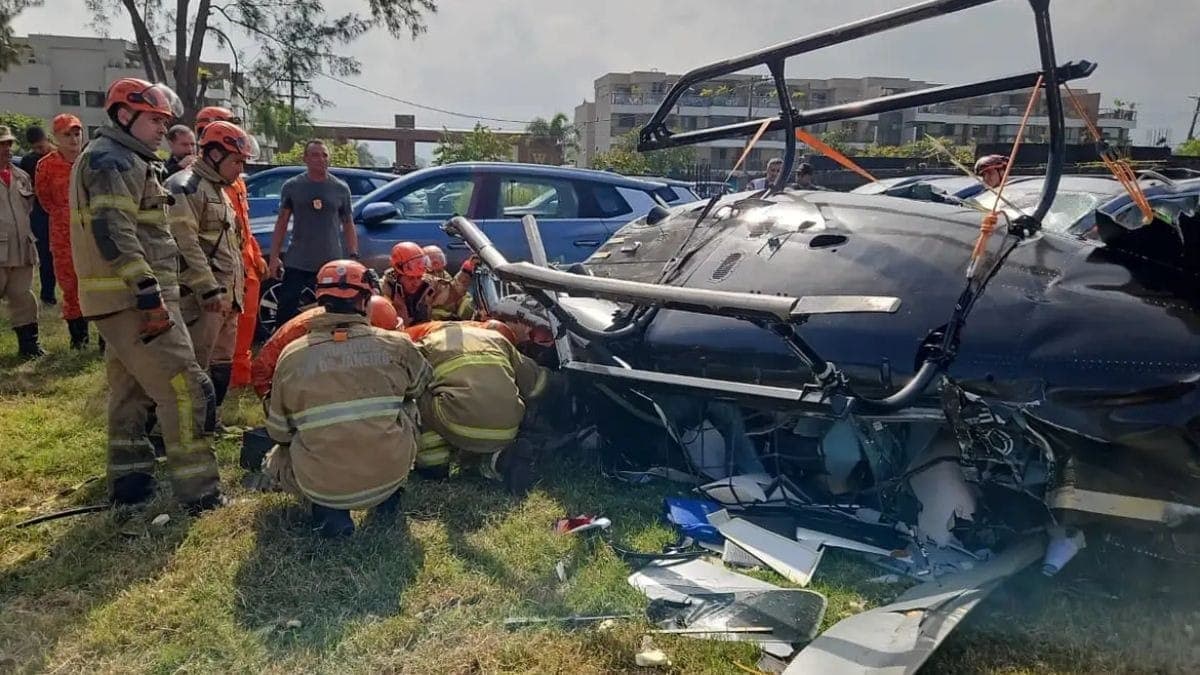 Acidente entre dois helicópteros no Rio de Janeiro