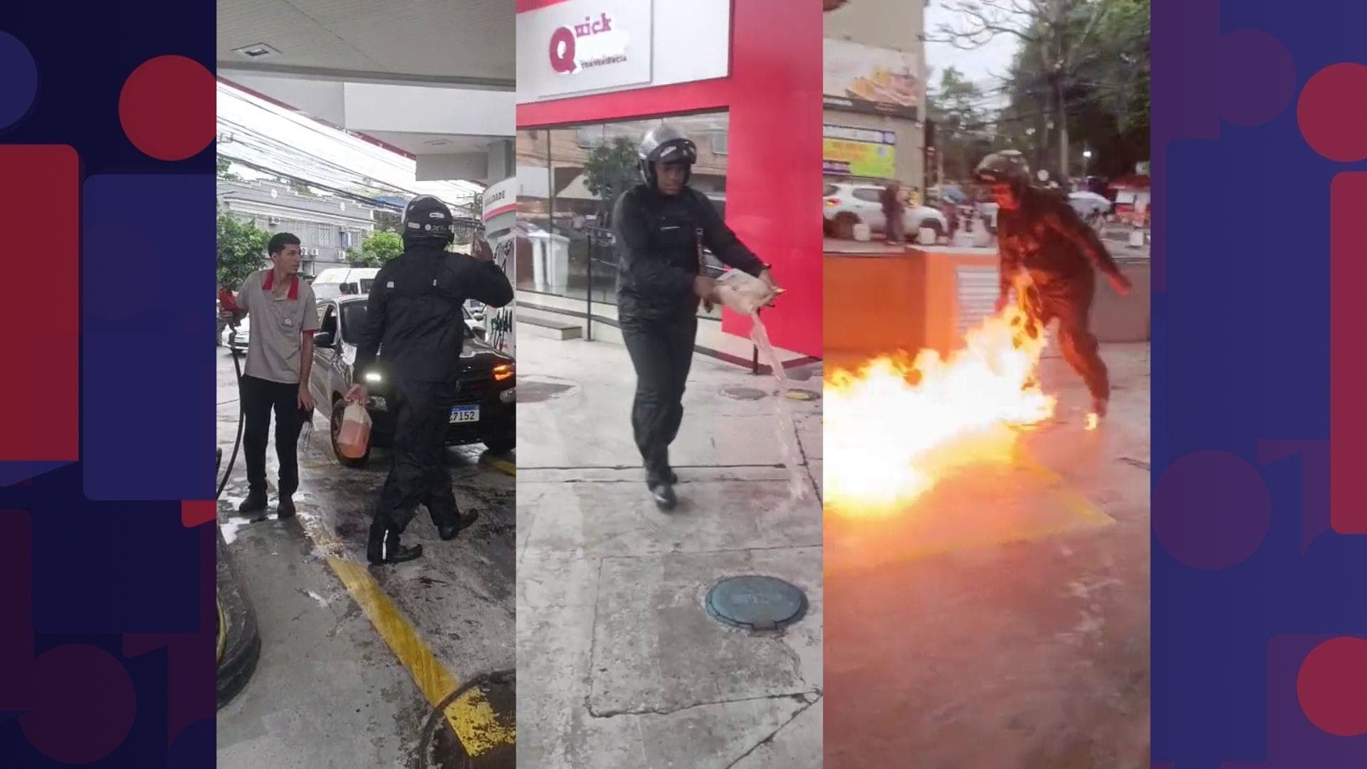 Motociclista incendiou o posto por insatisfação com a qualidade da gasolina