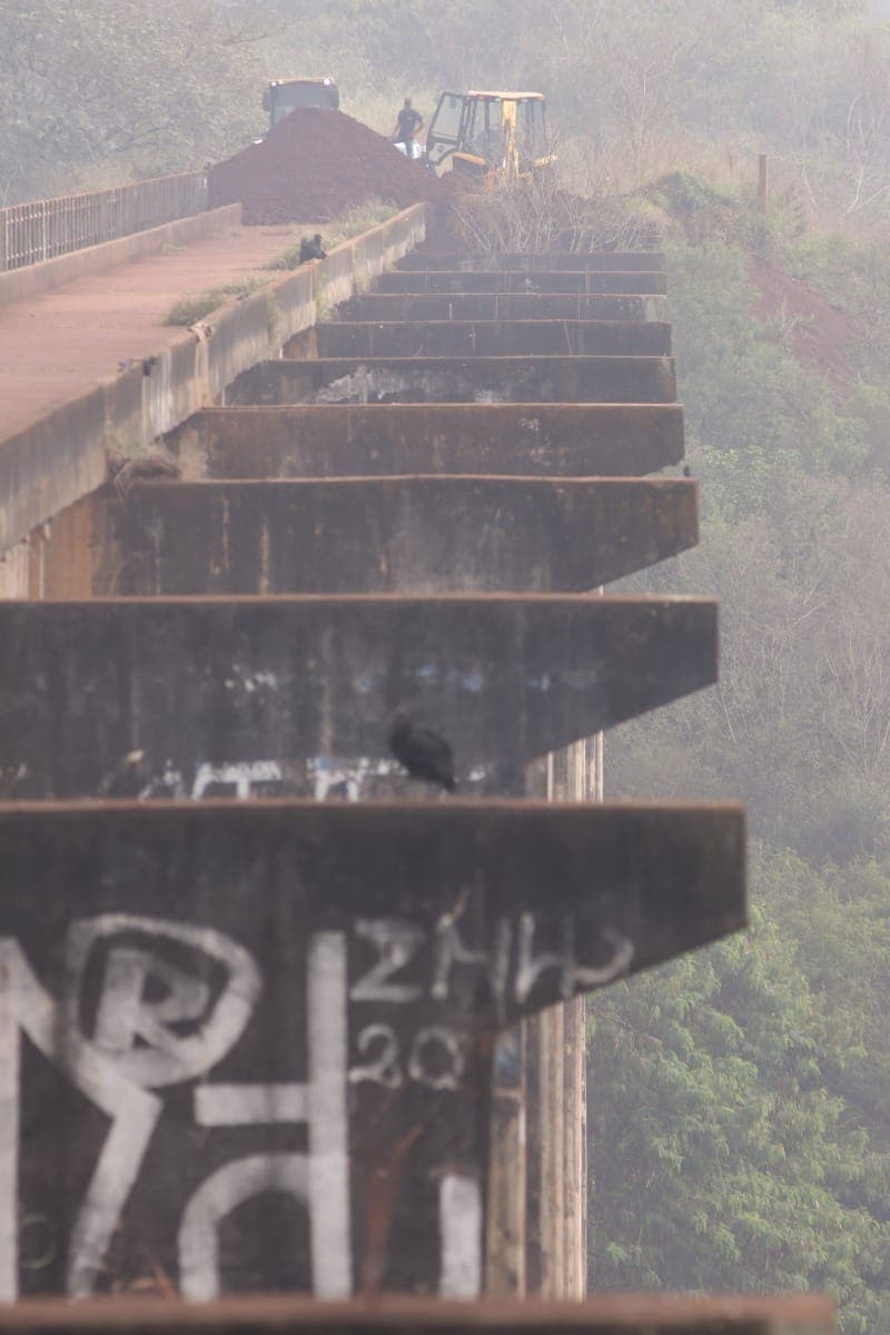 Ponte onde a jovem Maria Eduarda Rodrigues morreu após ser lançada, sem cordas de segurança, durante um salto de rope jump