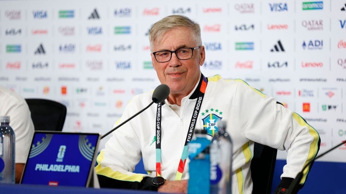 Carlo Ancelotti em coletiva antes de Brasil x Haiti