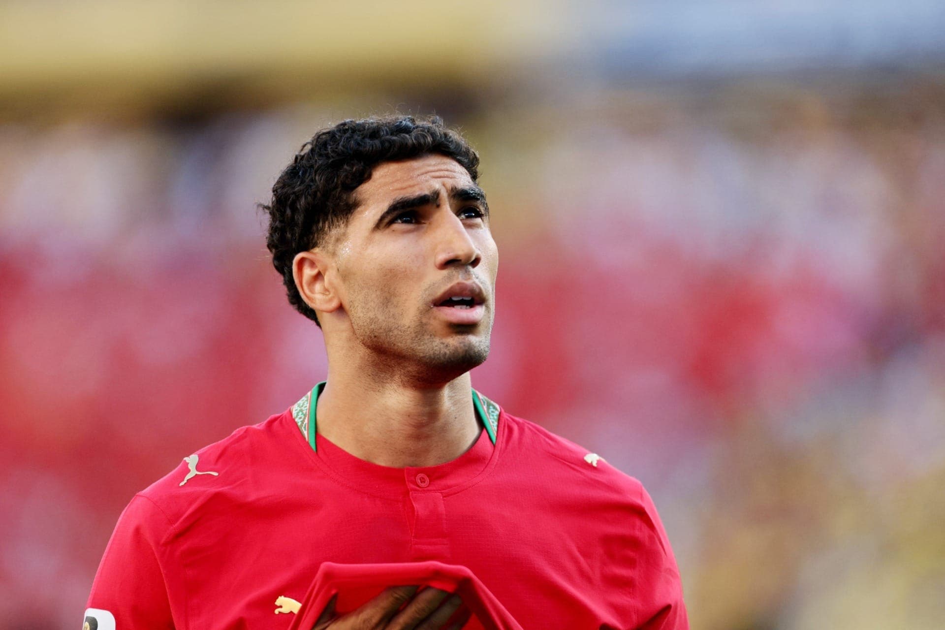 Hakimi, lateral-direito do Marrocos em jogo contra Brasil pela Copa do Mundo