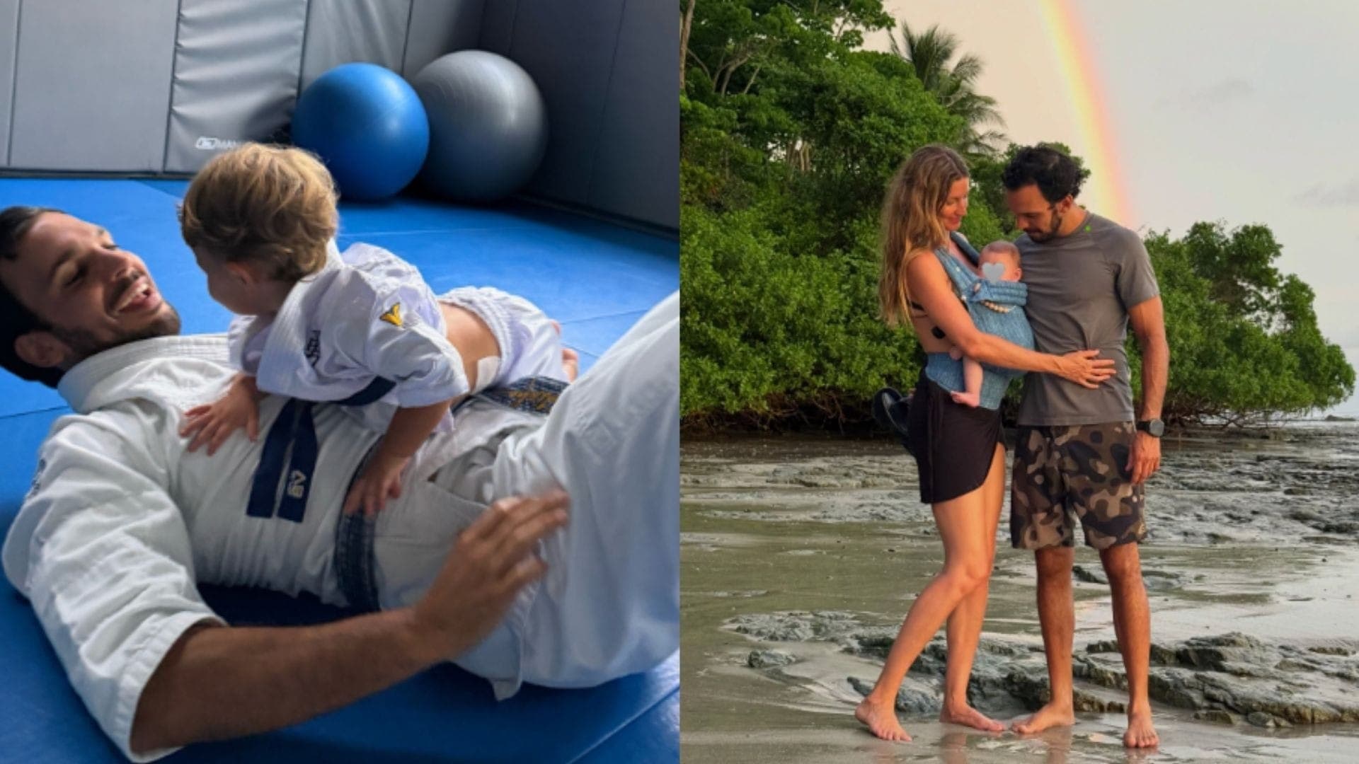 Joaquim Valente com River e Gisele Bündchen