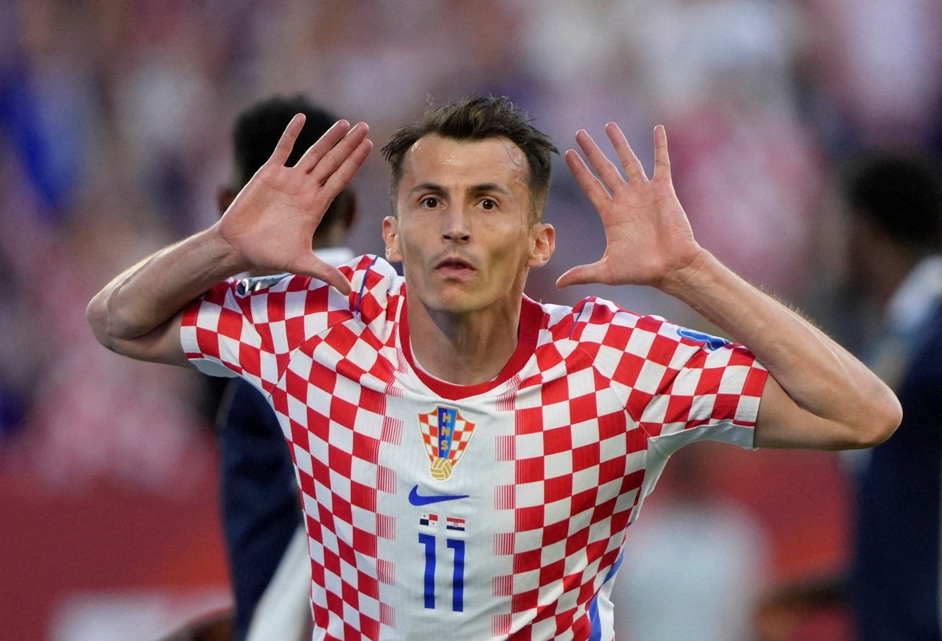 Budimir comemora gol da Croácia contra o Panamá