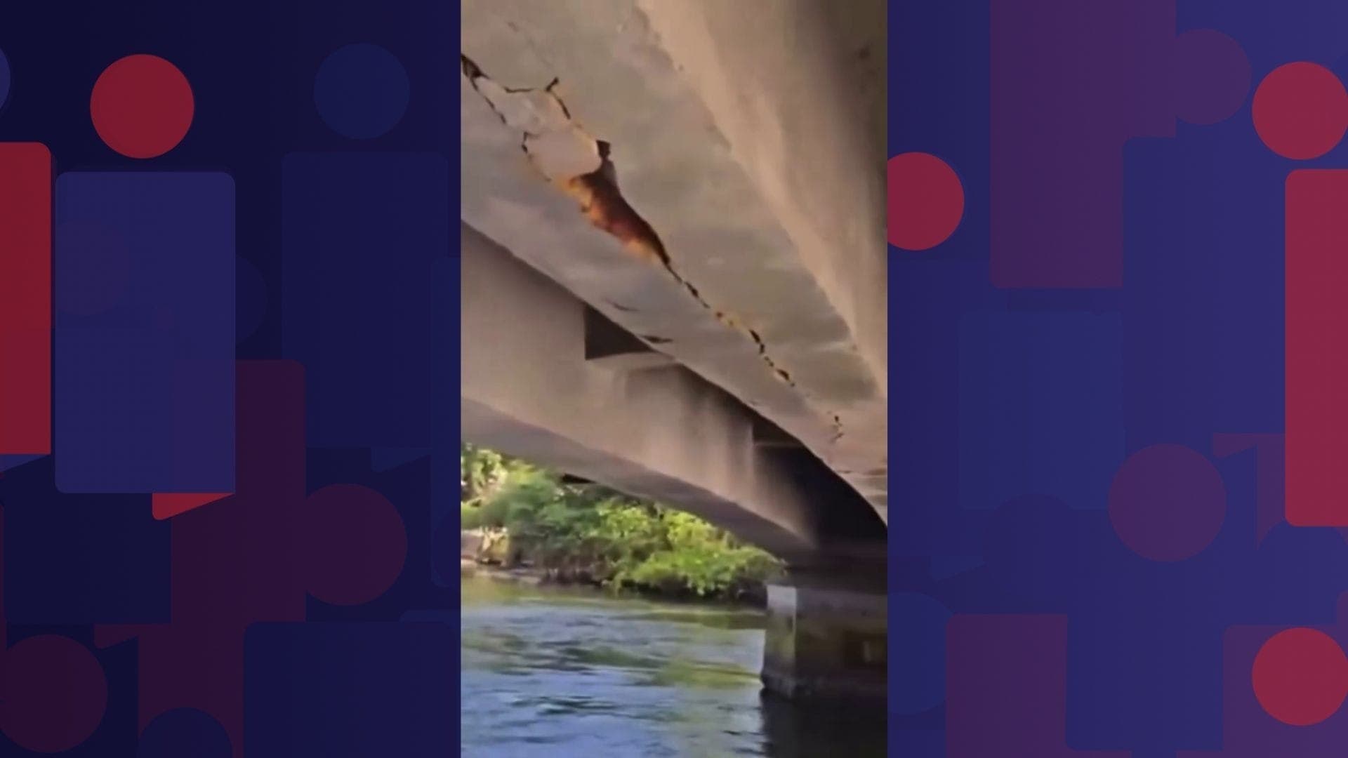 Vídeo mostra rachadura na estrutura da ponte