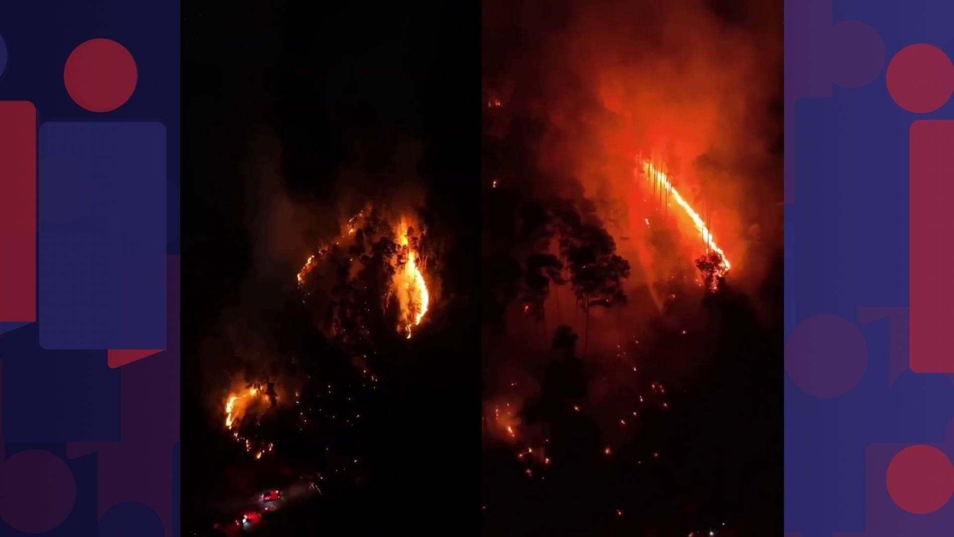 Imagens do incêndio