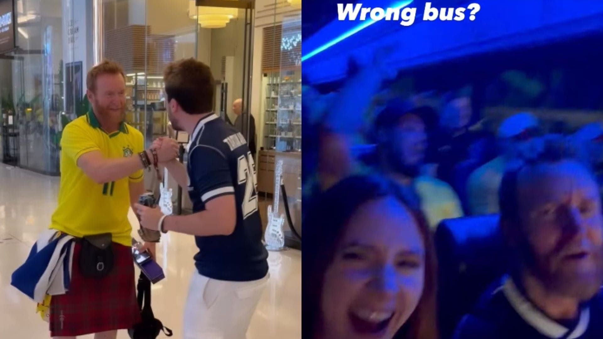 Atores viralizaram com interação com a torcida do Brasil