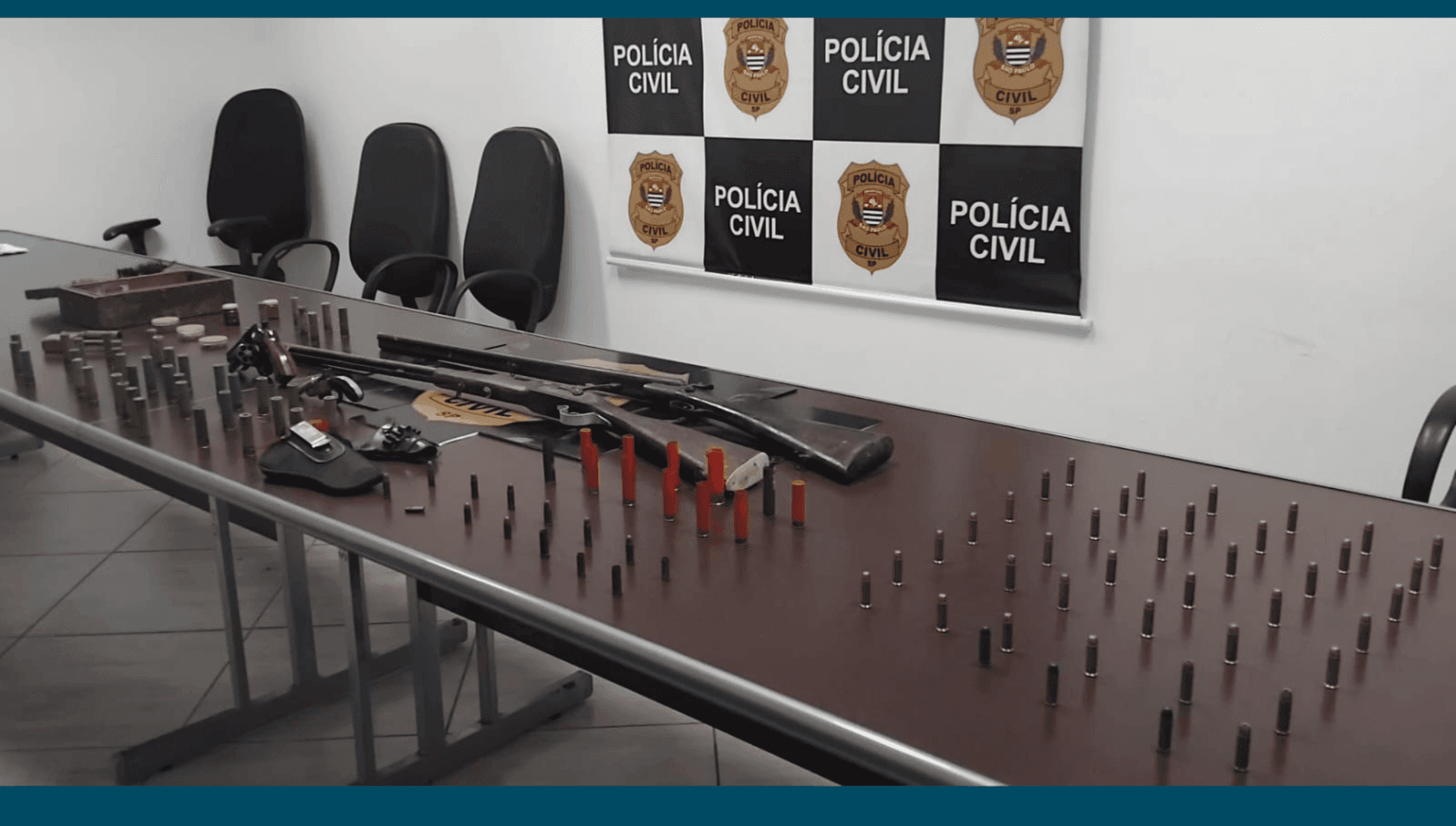 Quatro armas de fogo foram apreendidas pela Polícia