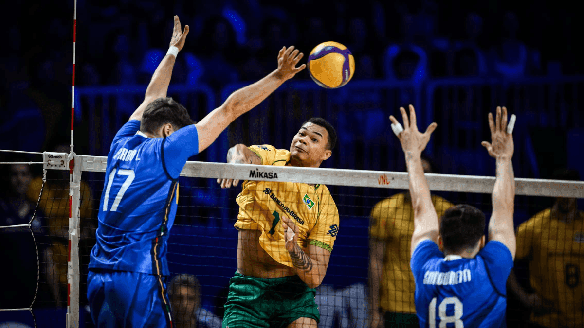 Antes da Eslovênia, Brasil perdeu para Itália na Liga das Nações de Vôlei