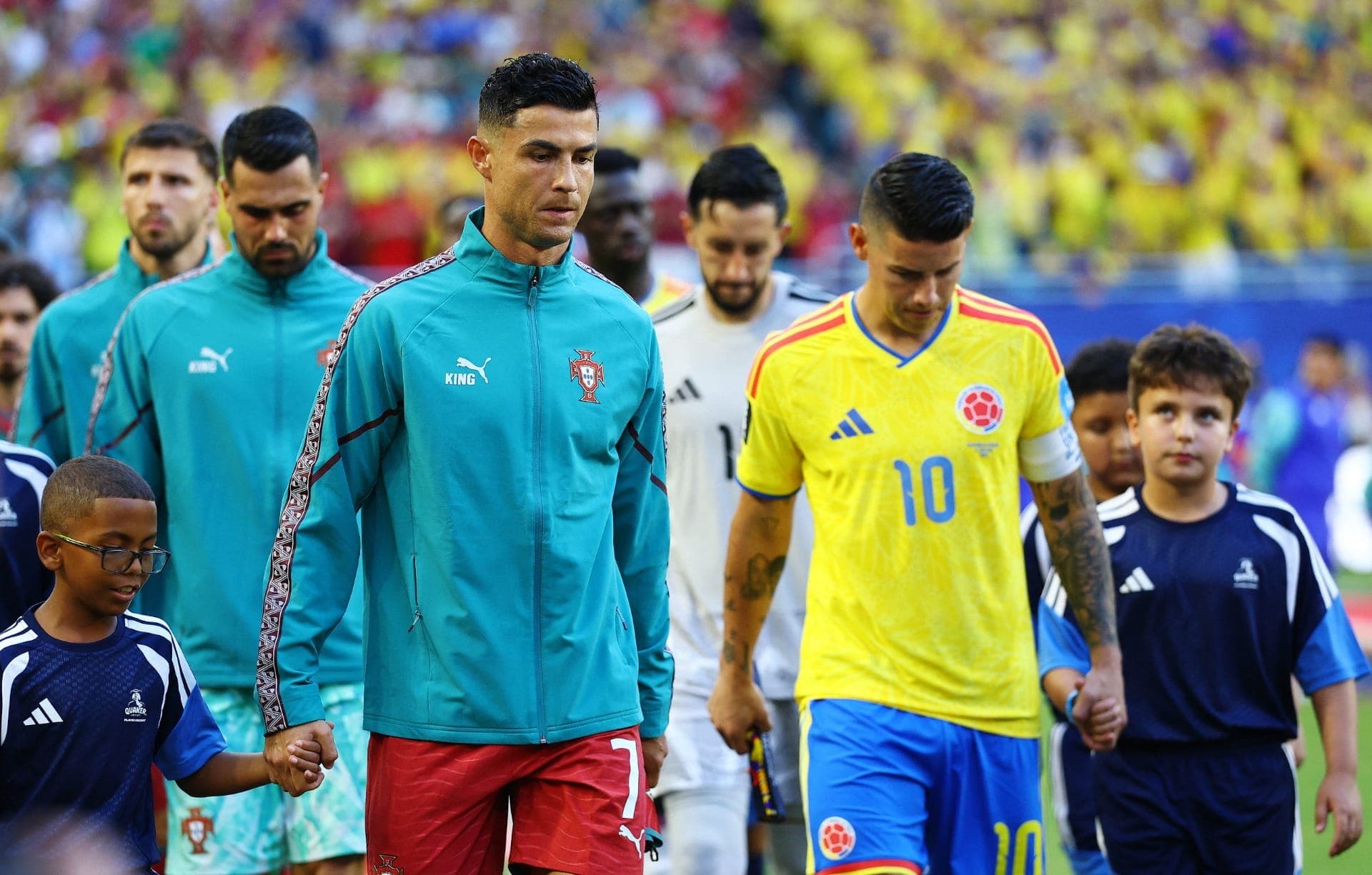Ex-companheiros de Real Madrid, Cristiano Ronaldo e James Rodríguez lideram Portugal e Colômbia