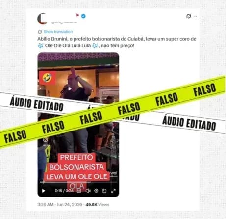 Conteúdo de post que circula no X que, até 29 de junho de 2026, tinha 49,8 mil visualizações